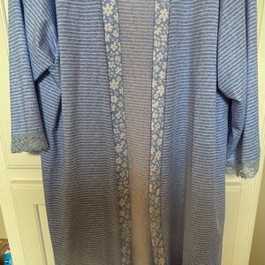 Laura Ashley Blue and White Striped tie Robe
